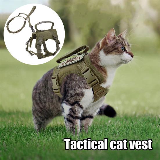 Tactical Cat Harness And Leash for Walking Escape Proof Adjustable Cat Vest with Rubber Handle And Patches for Cats Small Dogs армія зелений колір
Tactical Cat Harness And Leash for Walking Escape Proof Adjustable Cat Vest with Rubber Handle And Patches for Cats Small Dogs армія зелений колір