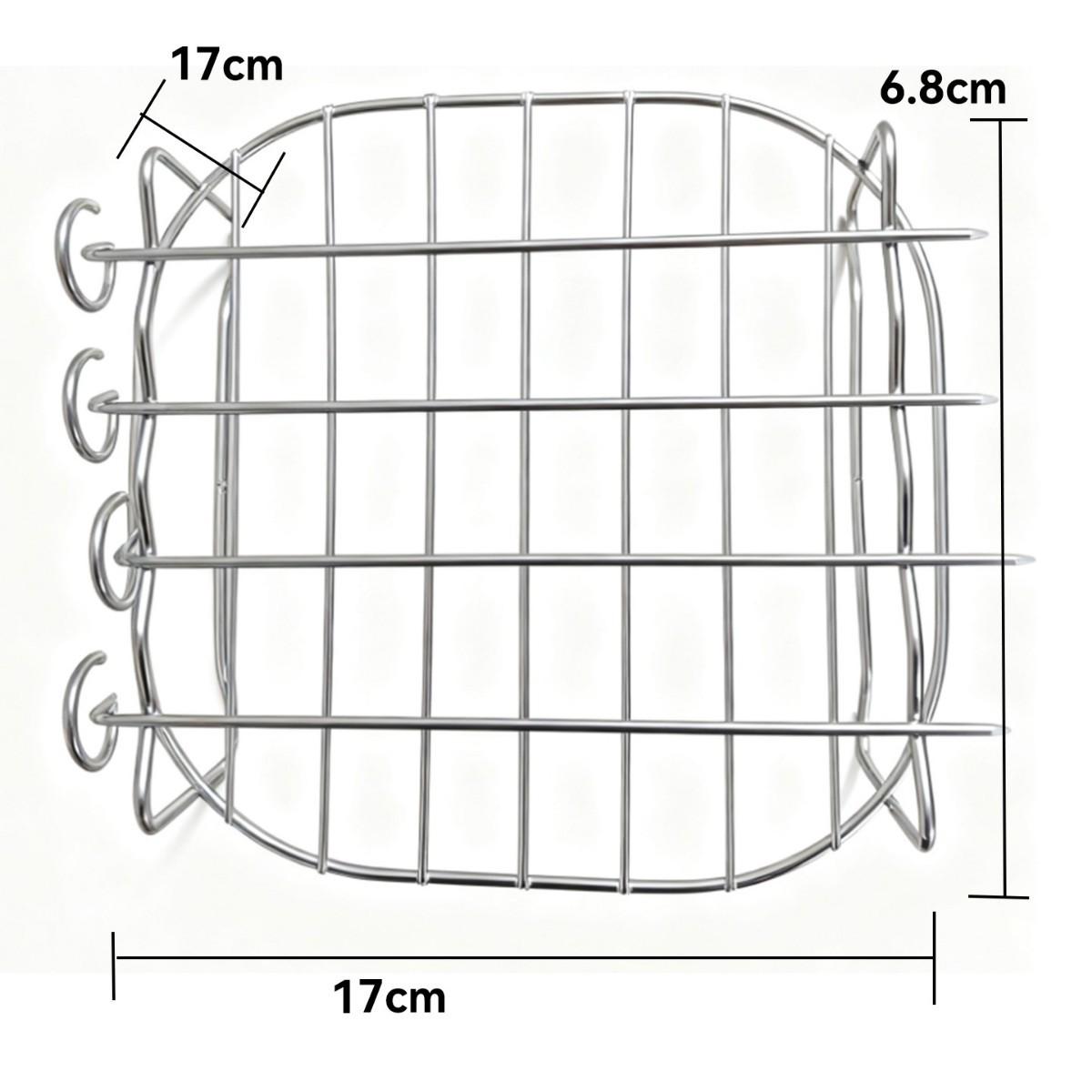 Stainless steel air fryer rack, double-layer steaming and baking rack, cooling rack with skewers, barbecue rack, baking rack, set of 2 Small (2 pieces)
Stainless steel air fryer rack, double-layer steaming and baking rack, cooling rack with skewers, barbecue rack, baking rack, set of 2 Small (2 pieces)