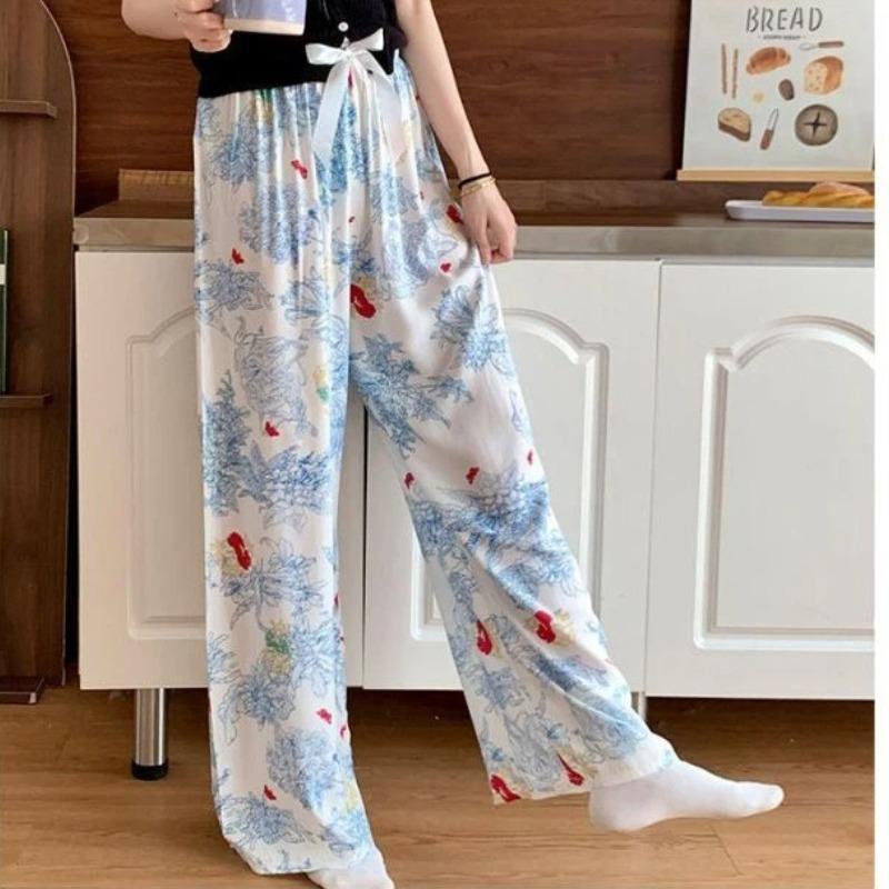 Women Bohemian Floral Print Wide Leg Pants Elastic Waist Casual Trousers Summer Onesize синій
Women Bohemian Floral Print Wide Leg Pants Elastic Waist Casual Trousers Summer Onesize синій