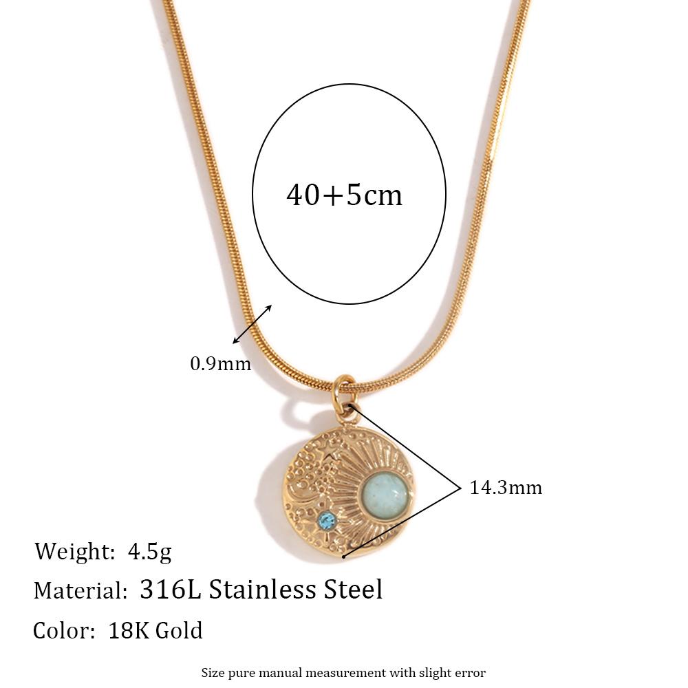 MamacitaSlay 316L Stainless Steel Natural Stone Sun Moon Star Snake Chain Necklace 18K Gold Plated Waterproof Jewelry For Women 40cm золотой
MamacitaSlay 316L Stainless Steel Natural Stone Sun Moon Star Snake Chain Necklace 18K Gold Plated Waterproof Jewelry For Women 40cm золотой