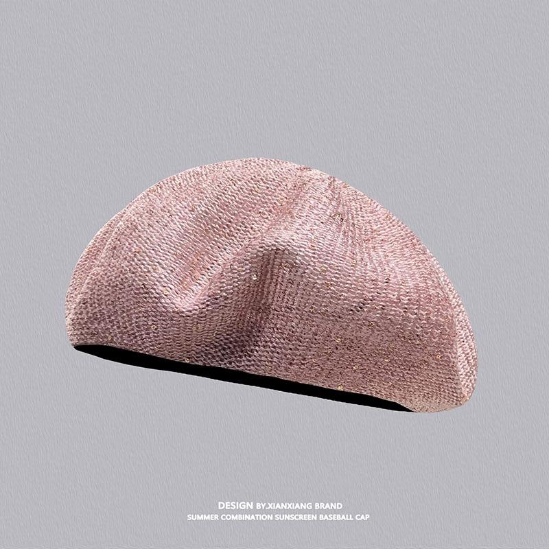 New sequined bud hat summer thin breathable hollow beret children s versatile face little painter hat One Size
New sequined bud hat summer thin breathable hollow beret children s versatile face little painter hat One Size