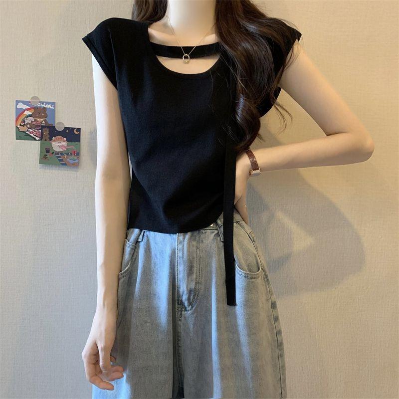 women hollow out knit tank top round neck sleeveless casual loose fit striped and solid camisole S чорний
women hollow out knit tank top round neck sleeveless casual loose fit striped and solid camisole S чорний