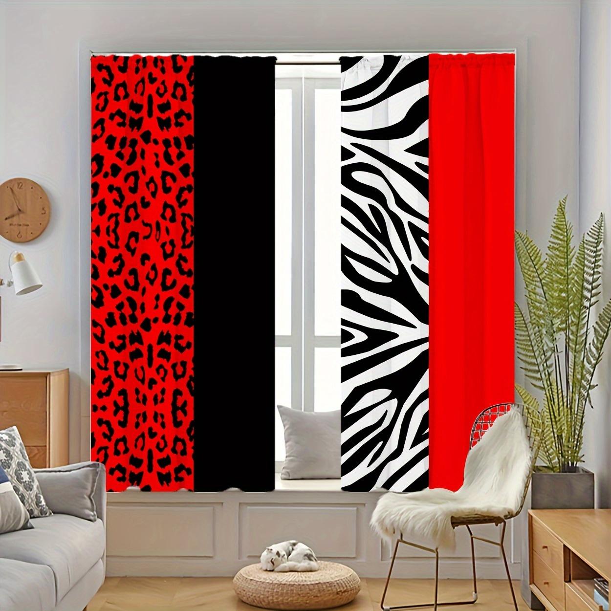 Two Black And Red Zebra Leopard Print Curtains Suitable for Filtering Light in The Bedroom Office Kitchen Living Room And 100*130 Grommet Top 1pcs
Two Black And Red Zebra Leopard Print Curtains Suitable for Filtering Light in The Bedroom Office Kitchen Living Room And 100*130 Grommet Top 1pcs