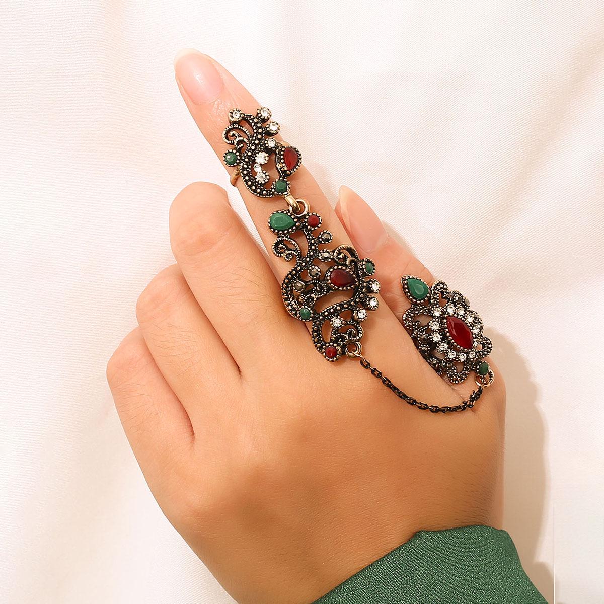 Женский ретро цветочный набор колец с двойной сцепкой, открытое кольцо на указательный палец и кольцо на фалангу
Женский ретро цветочный набор колец с двойной сцепкой, открытое кольцо на указательный палец и кольцо на фалангу