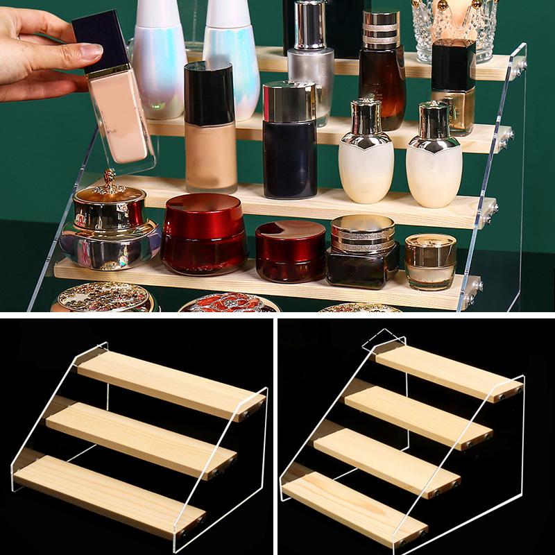 1PCFashion,DIY,Дисплей Стенд,Прозрачный Акрил,Деревянная Стойка,Лестничный Стиль,Стеллаж Для Хранения