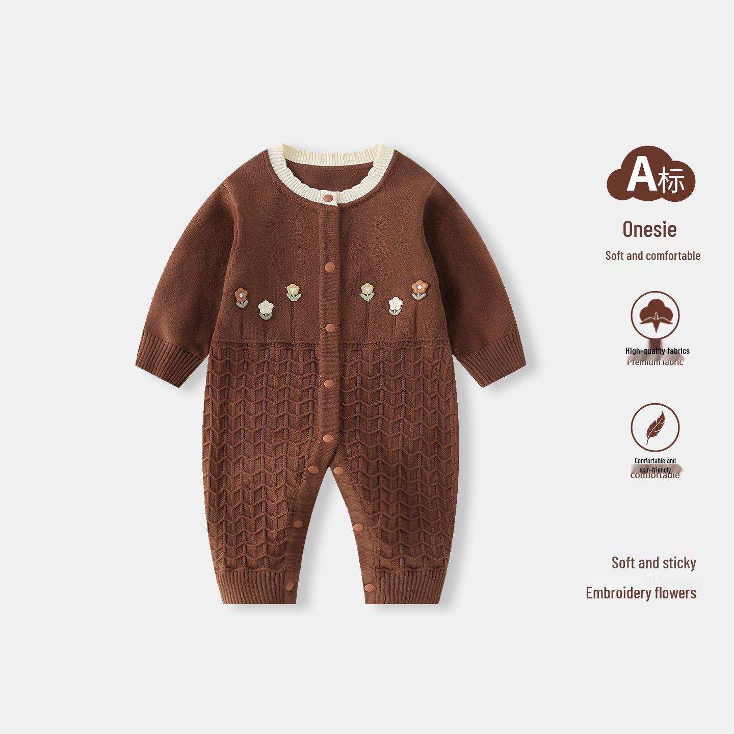 Unisex Baby Embroidered Flower Cotton Knit Romper Sweater 66 cm
Unisex Baby Embroidered Flower Cotton Knit Romper Sweater 66 cm