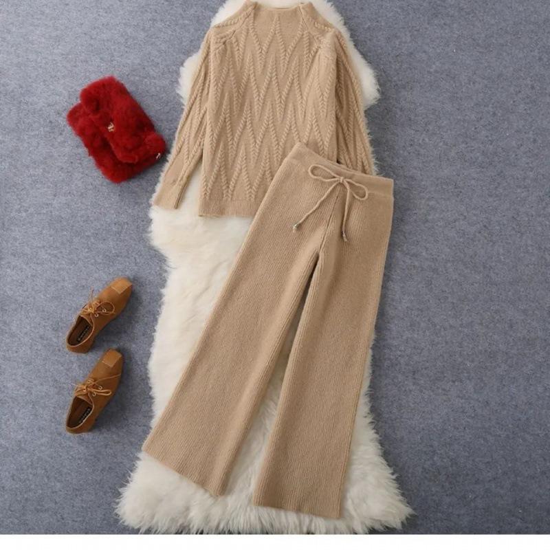 Autumn/Winter Knit Sweater & Wide-Leg Pants Set - Thick Korean Style, Loose Fit Women s Fashion S 85-95 хакі
Autumn/Winter Knit Sweater & Wide-Leg Pants Set - Thick Korean Style, Loose Fit Women s Fashion S 85-95 хакі