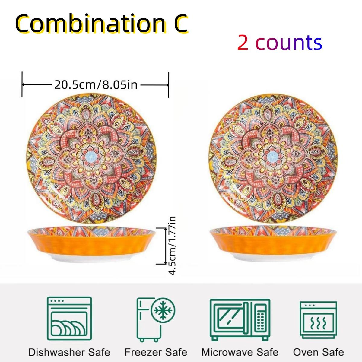 Bohemian Mandala Ceramic Plates 8Inch Deep Dinner Plates Microwave Dishwasher Safe Colorful for Kitchen Dining Gift жовтий
Bohemian Mandala Ceramic Plates 8Inch Deep Dinner Plates Microwave Dishwasher Safe Colorful for Kitchen Dining Gift жовтий