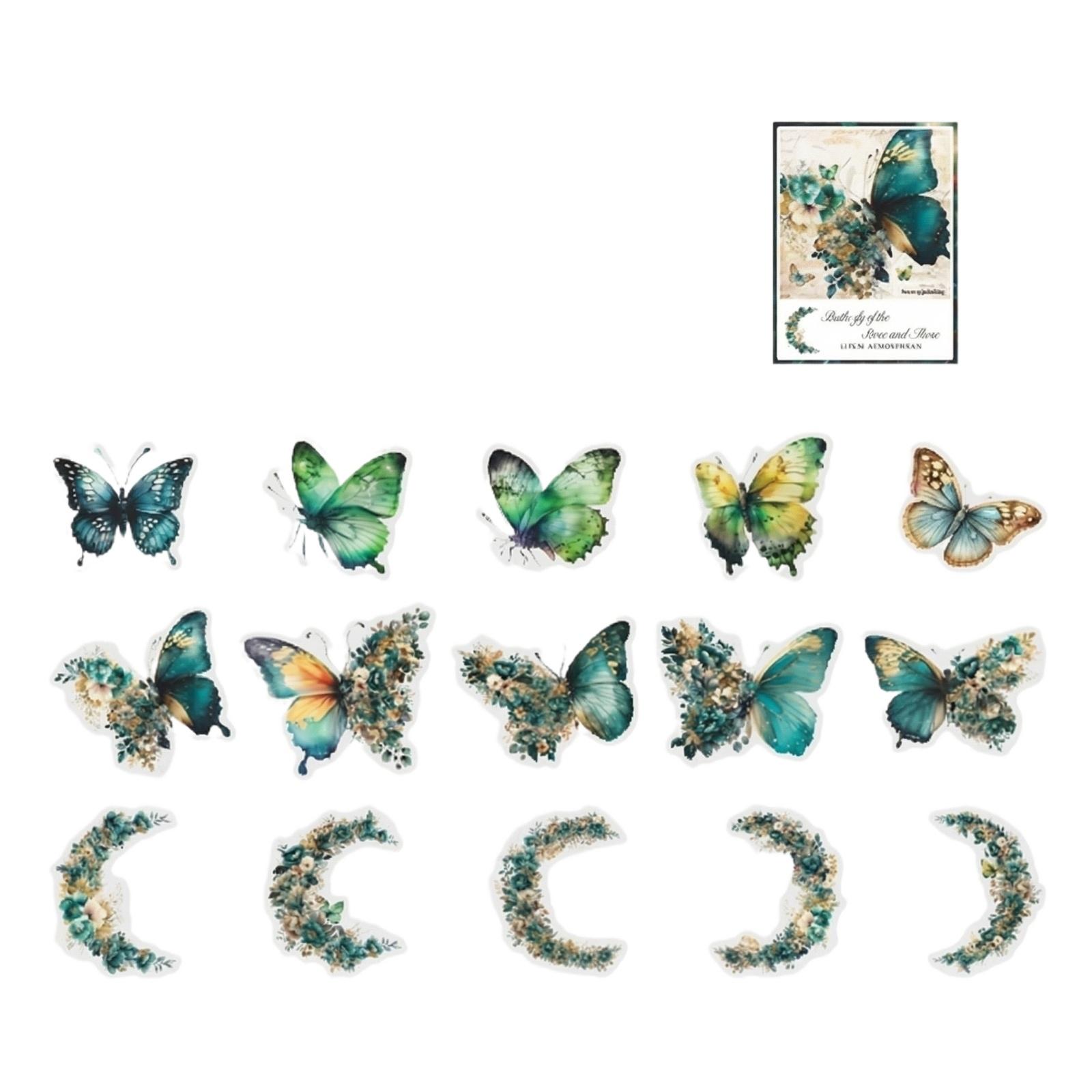 Butterfly and Moon Star Themed PET Stickers Set for Decoration Scrapbooking Crafting and Journaling with Floral Crescent Moon and Butterfly Designs One Size
Butterfly and Moon Star Themed PET Stickers Set for Decoration Scrapbooking Crafting and Journaling with Floral Crescent Moon and Butterfly Designs One Size