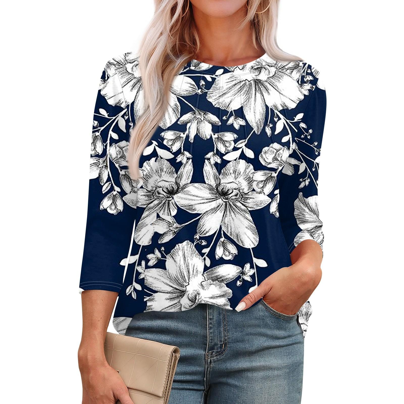 Женская модная повседневная футболка с круглым вырезом и рукавом семь четвертей в стиле ретро с принтом, плиссированная футболка L синий
Женская модная повседневная футболка с круглым вырезом и рукавом семь четвертей в стиле ретро с принтом, плиссированная футболка L синий