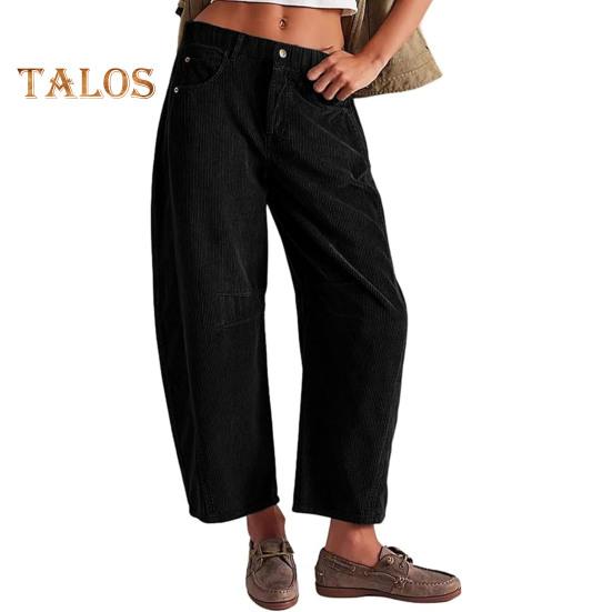 Женские вельветовые брюки с эластичной талией, средней посадкой, застежкой-молнией на пуговицы, широкие повседневные брюки с карманами, однотонные брюки M чёрный
Женские вельветовые брюки с эластичной талией, средней посадкой, застежкой-молнией на пуговицы, широкие повседневные брюки с карманами, однотонные брюки M чёрный