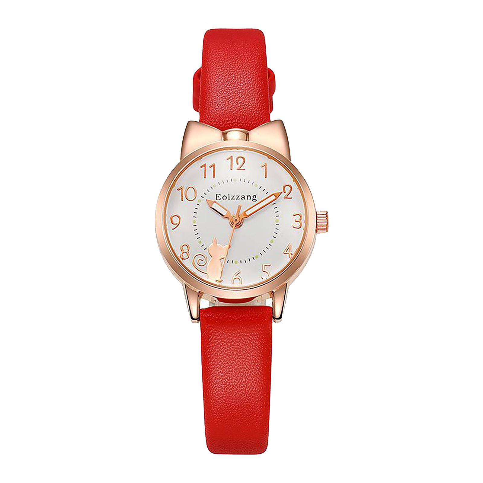 Eolzzang Ladies Round Dial Quartz Watch with Cat Design Genuine Leather Band Adjustable Strap Casual Wristwatch for Women One Size красный
Eolzzang Ladies Round Dial Quartz Watch with Cat Design Genuine Leather Band Adjustable Strap Casual Wristwatch for Women One Size красный