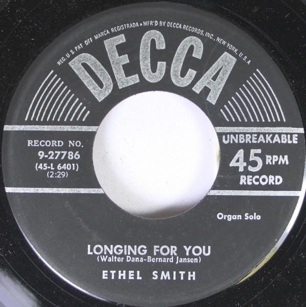 7inch Record ETHEL SMITH Longing For You Summertime Is Sum 927786 Decca 1951 US Pop Used
7inch Record ETHEL SMITH Longing For You Summertime Is Sum 927786 Decca 1951 US Pop Used