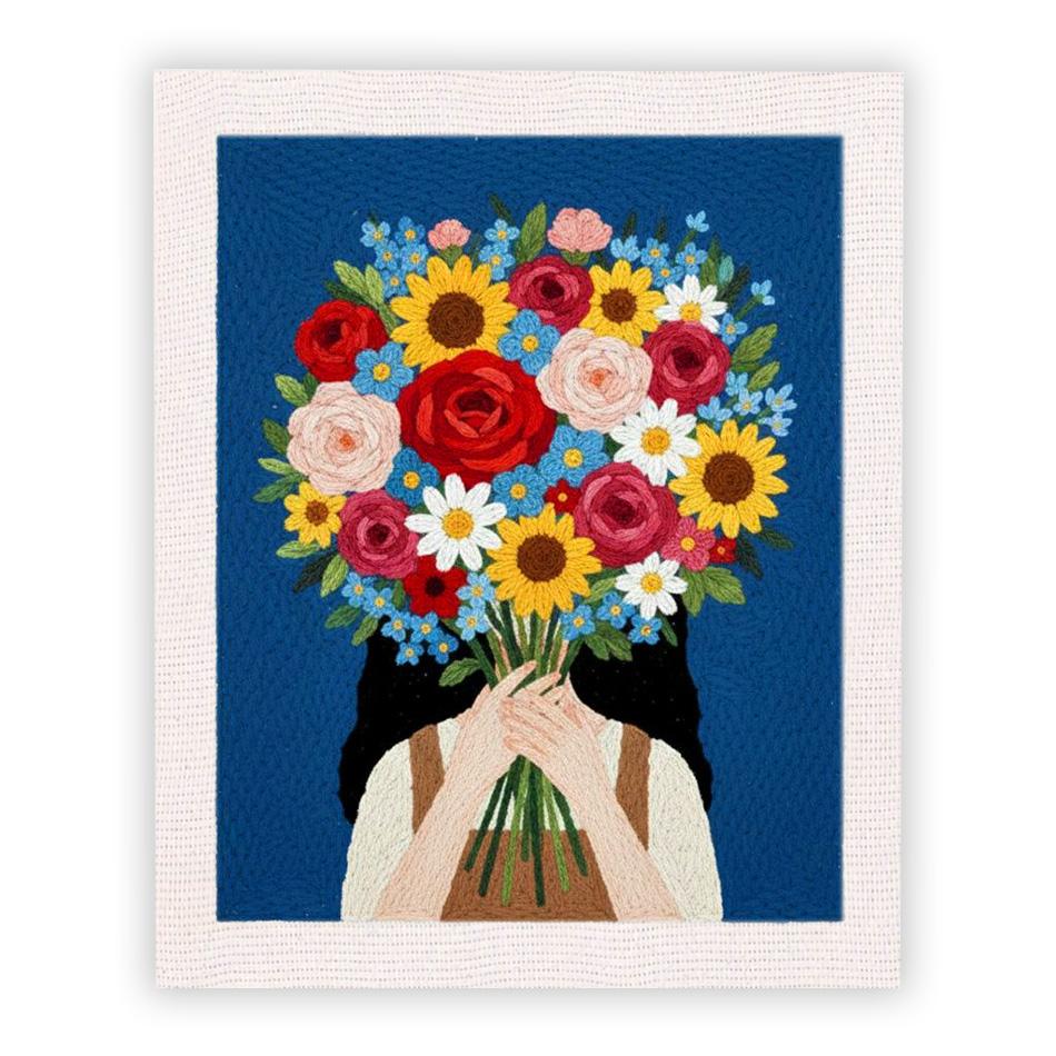 Punch Needle Kits for Beginners Cute Flower Girl with Frame Embroidery Punch Needle Starter Craft Set Easy for Adults Wall Art G 25x30cm
Punch Needle Kits for Beginners Cute Flower Girl with Frame Embroidery Punch Needle Starter Craft Set Easy for Adults Wall Art G 25x30cm