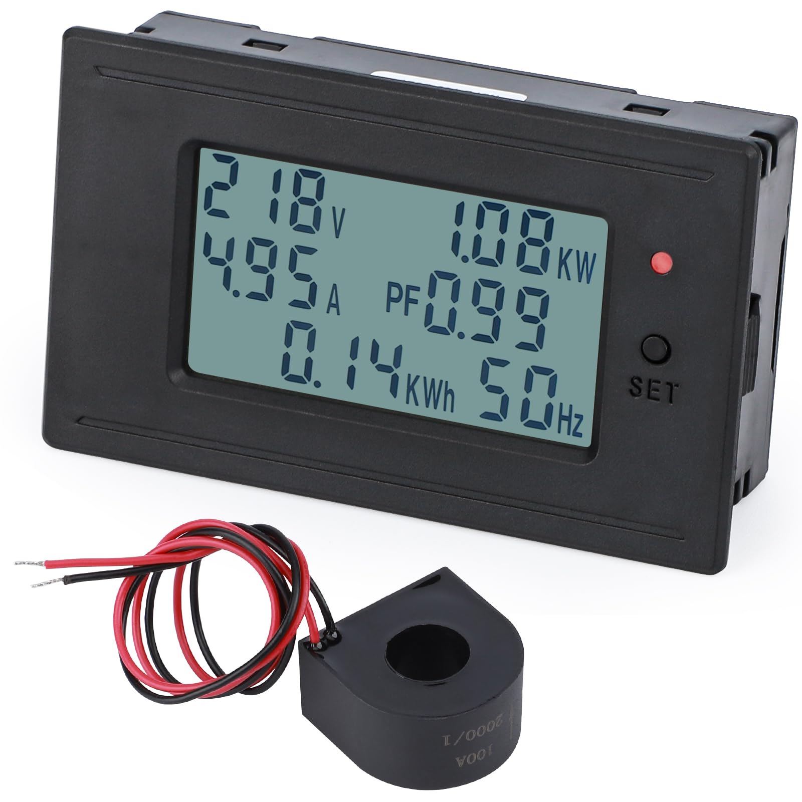 DROK Digital Voltmeter and Ammeter AC 85-265V 100A 22000W Digital Tester Multimeter LCD Voltage Current Energy Frequency Power Factor Meter Backlight
DROK Digital Voltmeter and Ammeter AC 85-265V 100A 22000W Digital Tester Multimeter LCD Voltage Current Energy Frequency Power Factor Meter Backlight