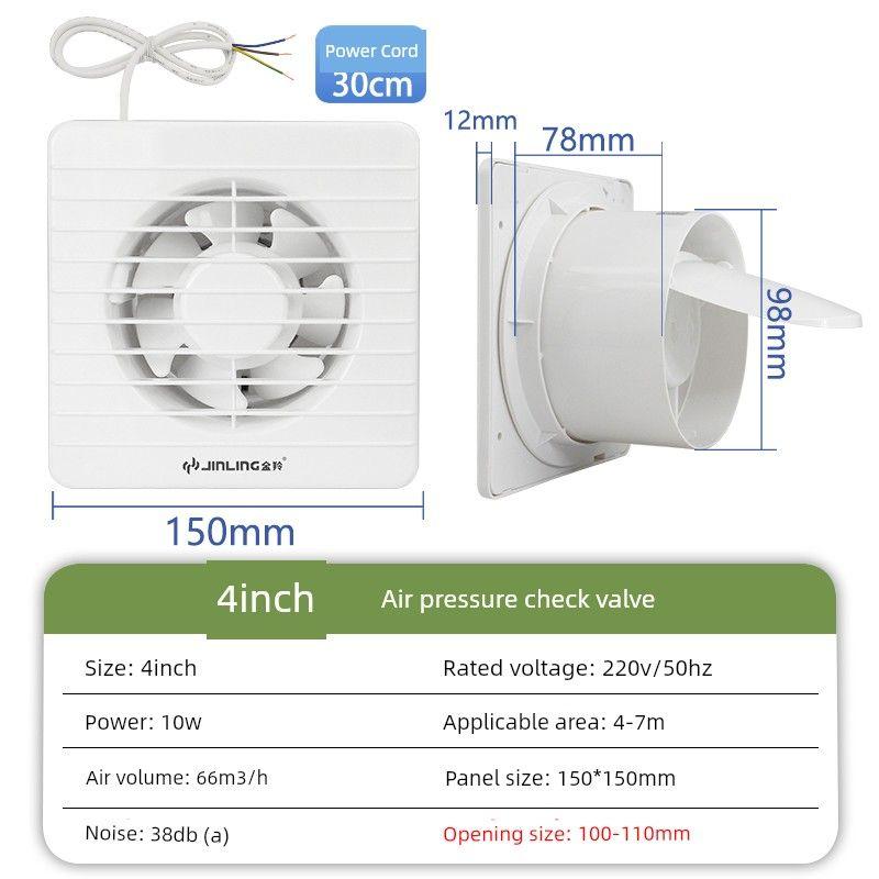 Jiangmen Jinling Anti-Mosquito Exhaust Fan, Ventilation Fan for Toilet, Bathroom Exhaust Fan, Kitchen Range Hood Exhaust Fan with Round Hole 4inch Thin Round Hole 100-110Mm/Line 30cm
Jiangmen Jinling Anti-Mosquito Exhaust Fan, Ventilation Fan for Toilet, Bathroom Exhaust Fan, Kitchen Range Hood Exhaust Fan with Round Hole 4inch Thin Round Hole 100-110Mm/Line 30cm