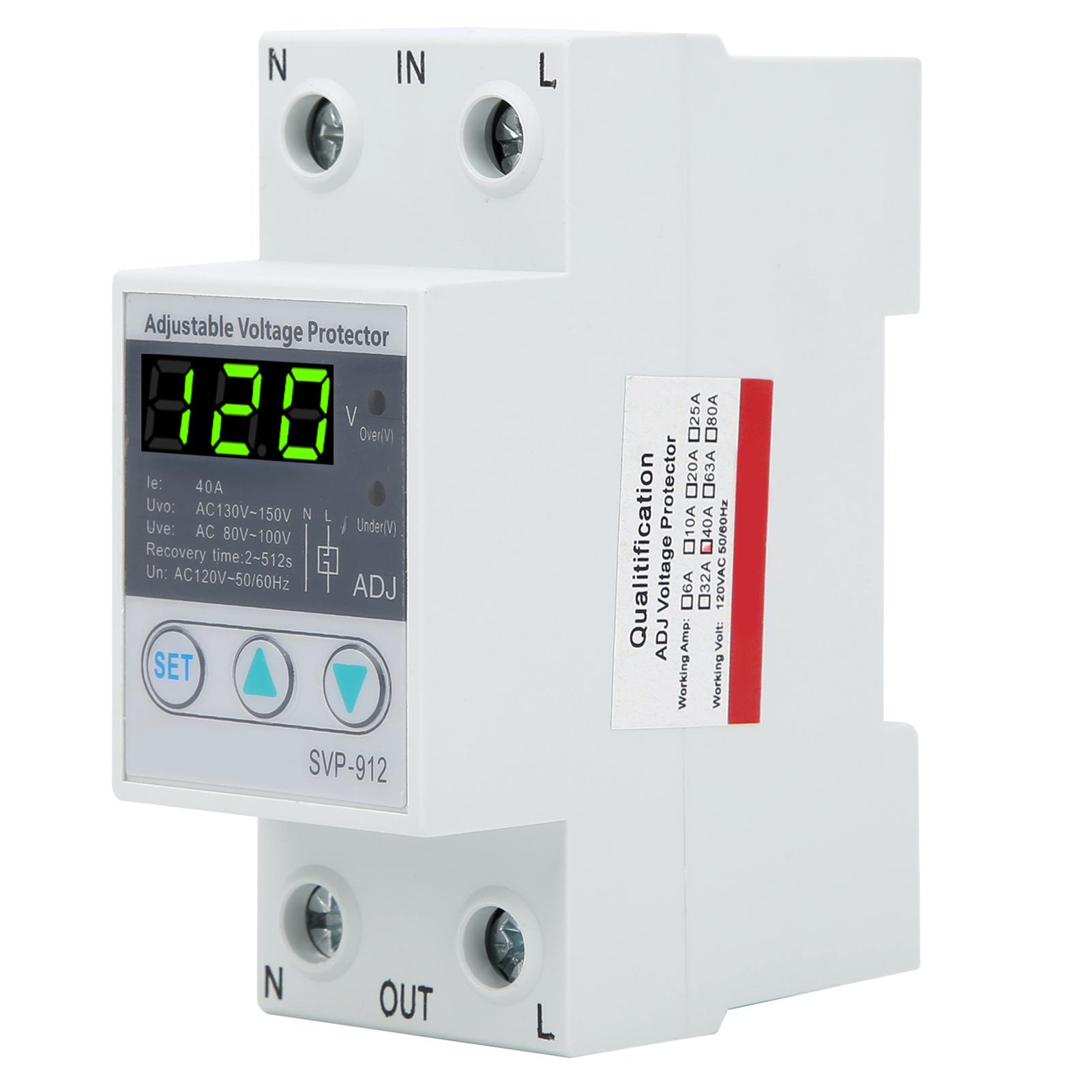 SVP912 120VAC Adjustable SelfRecovery Under Voltage Automatic Reset Protection Switch(40A ) білий
SVP912 120VAC Adjustable SelfRecovery Under Voltage Automatic Reset Protection Switch(40A ) білий