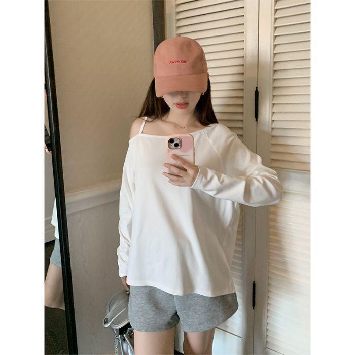 Шикарная женская футболка с длинным рукавом и открытыми плечами – Новая весенняя модель свободного кроя Extra Large белый
Шикарная женская футболка с длинным рукавом и открытыми плечами – Новая весенняя модель свободного кроя Extra Large белый