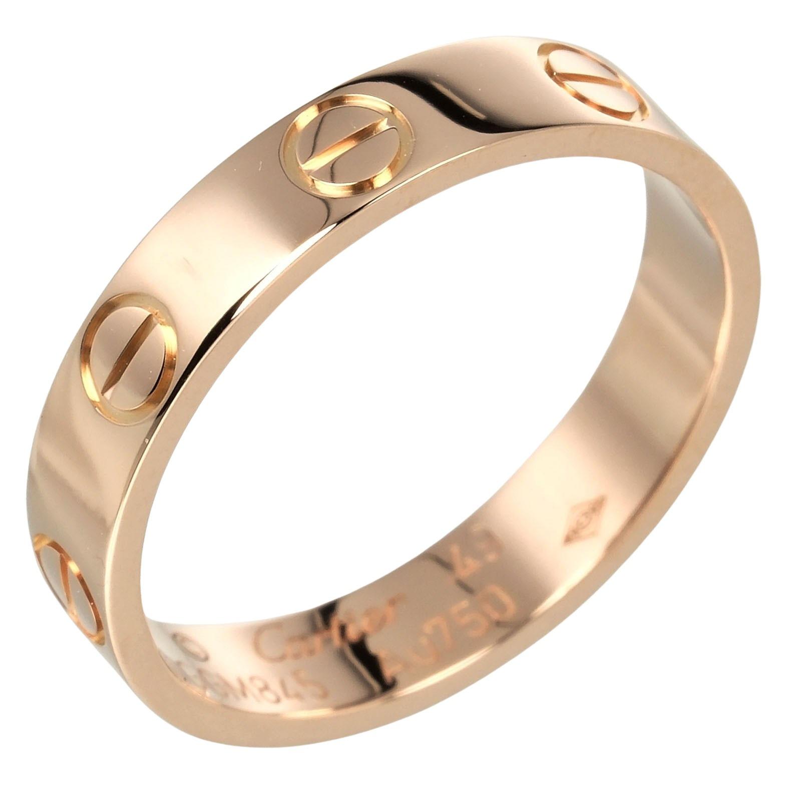 CARTIER Love Small Model Ring K18 Pink Gold #4.9(US Size) 2.78g Women Used
CARTIER Love Small Model Ring K18 Pink Gold #4.9(US Size) 2.78g Women Used