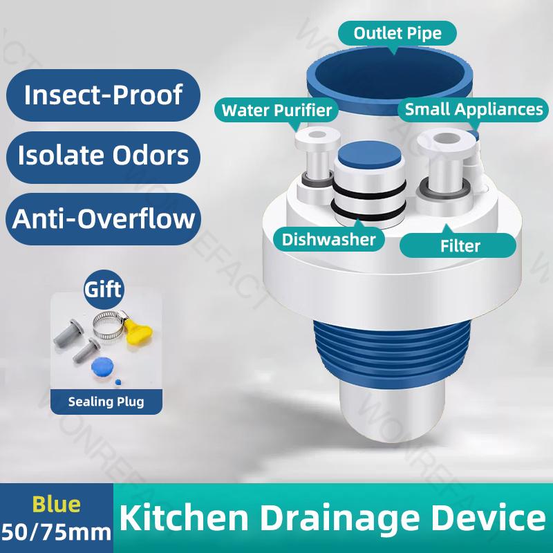 Kitchen Pipe Drainpipe Connector Kitchen Water Purifier Dishwasher Drainpipe Connector Multi-port Drainpipe Odor-proof and Insec синий
Kitchen Pipe Drainpipe Connector Kitchen Water Purifier Dishwasher Drainpipe Connector Multi-port Drainpipe Odor-proof and Insec синий