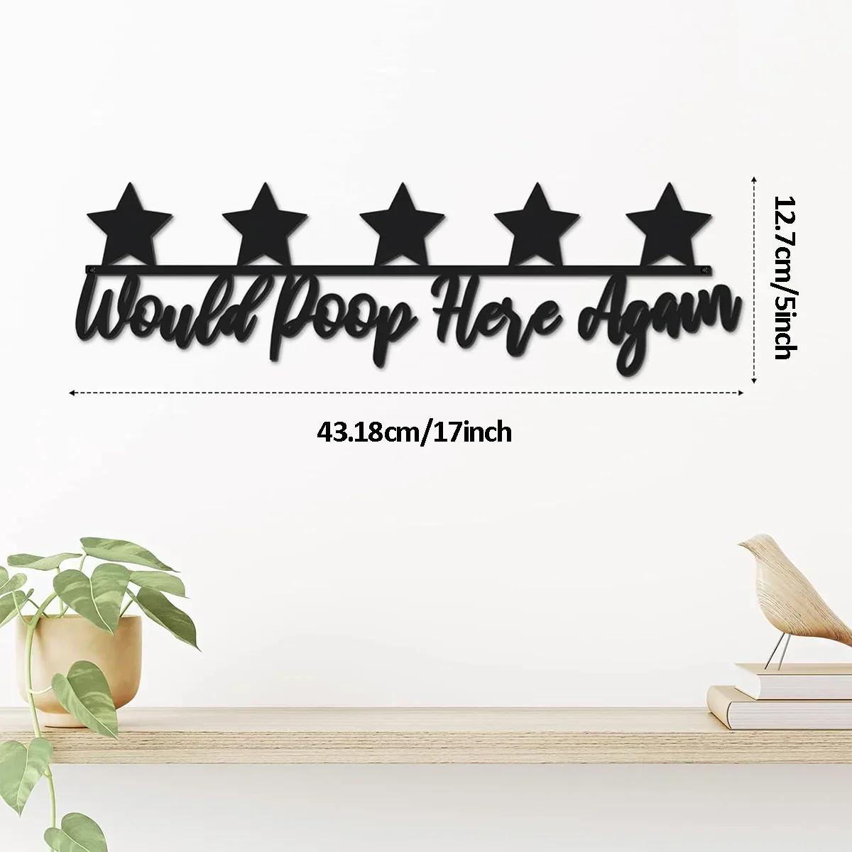 Stunning Metal Bathroom Wall Decor! Would Poop Here Again Washroom Sign. Iron black toilet sculpture. Five-star funny decor. чёрный
Stunning Metal Bathroom Wall Decor! Would Poop Here Again Washroom Sign. Iron black toilet sculpture. Five-star funny decor. чёрный