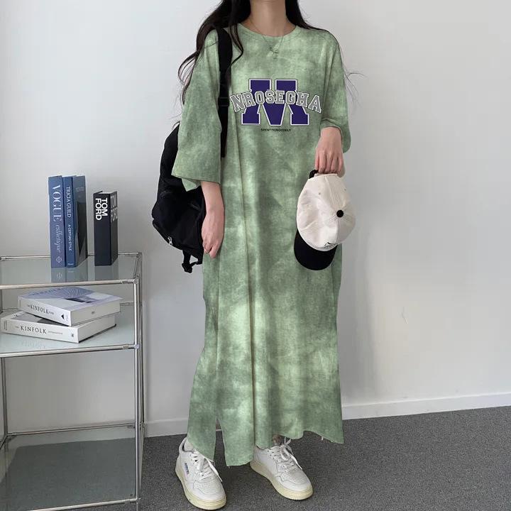Korean Style Women s Tie-Dye Striped Short Sleeve T-Shirt Dress, Casual Summer Mid-Length Plus Size. M
Korean Style Women s Tie-Dye Striped Short Sleeve T-Shirt Dress, Casual Summer Mid-Length Plus Size. M