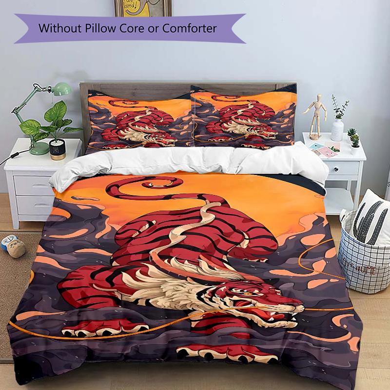3pcs Anime Tiger Comforter Set with One Quilt Cover and Two Pillowcases (No Core) - Home Decor, Festival Gift, Polyester Fabric, Cartoon Design for Be 135x200cm
3pcs Anime Tiger Comforter Set with One Quilt Cover and Two Pillowcases (No Core) - Home Decor, Festival Gift, Polyester Fabric, Cartoon Design for Be 135x200cm