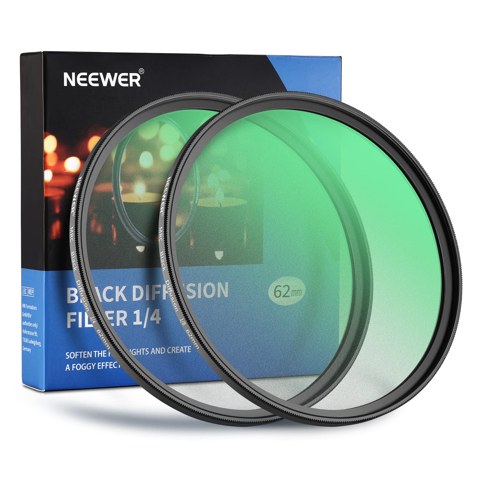 NEEWER 62mm Black Diffusion Filter Set Dreamy Cinematic Effect HD Optical Glass 30 Layers Double Sided Nano Coating Ultra Thin Water Repellent Dirt
NEEWER 62mm Black Diffusion Filter Set Dreamy Cinematic Effect HD Optical Glass 30 Layers Double Sided Nano Coating Ultra Thin Water Repellent Dirt