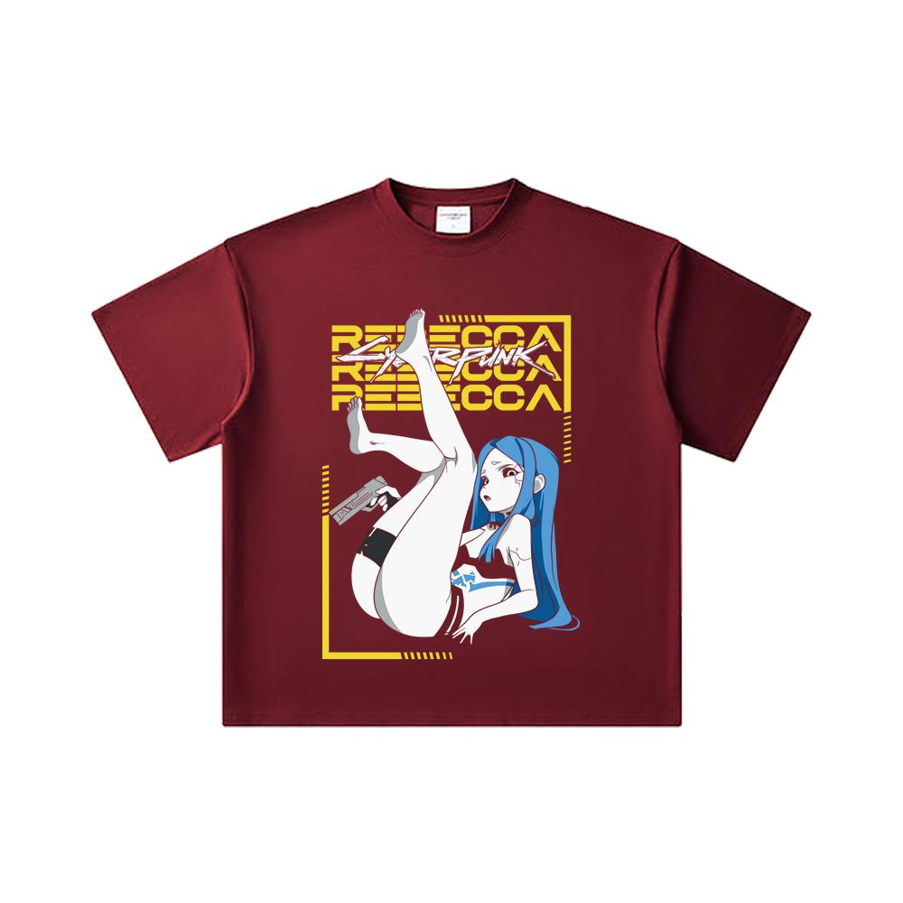 260 GSM Double Yarn 32 Count 100% Cotton Cyberpunk Edgerunners V4 Rebecca Print Unisex Heavy Cotton T Shirt 2XL вина червоного кольору
260 GSM Double Yarn 32 Count 100% Cotton Cyberpunk Edgerunners V4 Rebecca Print Unisex Heavy Cotton T Shirt 2XL вина червоного кольору
