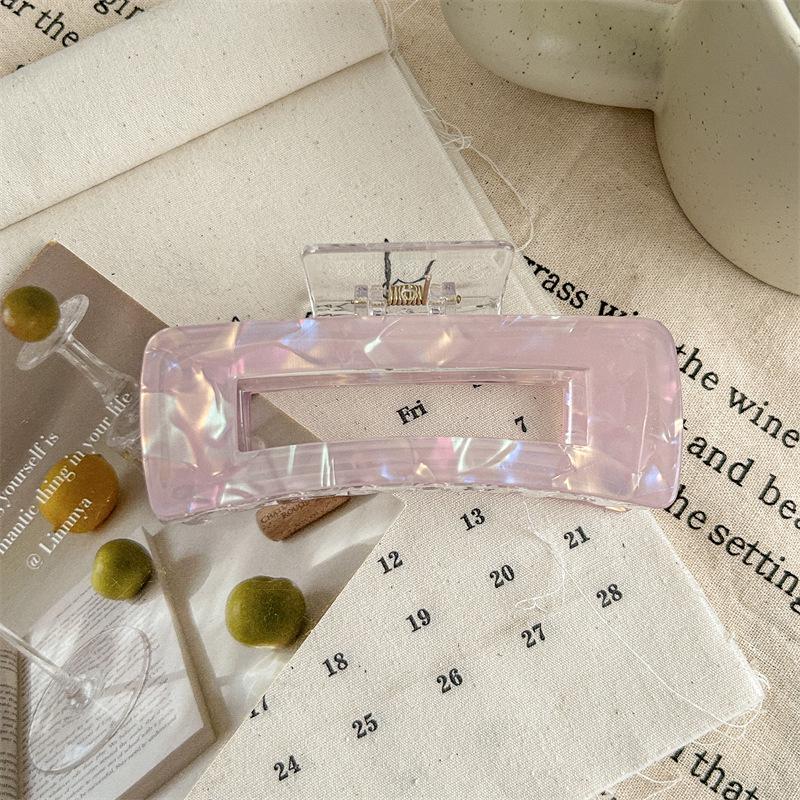 2024 Весна/Лето Акриловая Большая Квадратная Акула Заколка Для Волос - Элитный Стиль