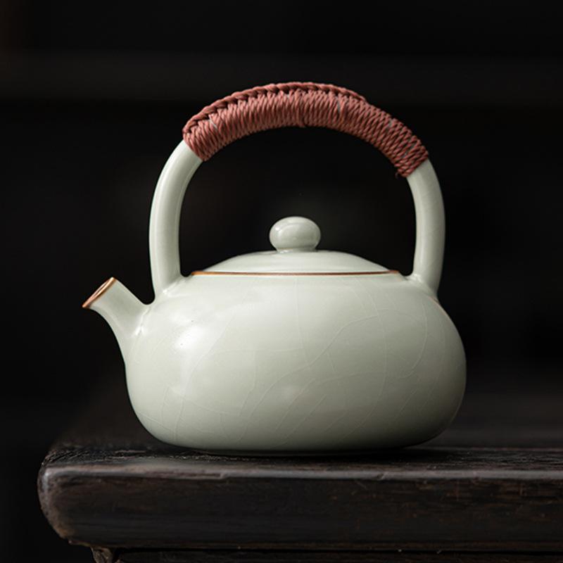 Azure Ru Ware Ceramic Teapot Single Xi Shi Pot Gracked Glaze Supportable Single Kung Fu Tea Set Beige Tea Infuser Tea Kettle
Azure Ru Ware Ceramic Teapot Single Xi Shi Pot Gracked Glaze Supportable Single Kung Fu Tea Set Beige Tea Infuser Tea Kettle