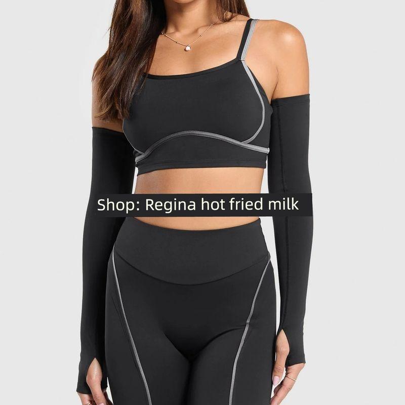 Rgnana Fashion Fitness Yoga Shockproof Bra Women s Sun Protection Oversleeve High Elastic High Waist Belly Contracting Exercise Shorts Hip Lifting Top (Unlabeled((with Chest Pad and Sleeves) M
Rgnana Fashion Fitness Yoga Shockproof Bra Women s Sun Protection Oversleeve High Elastic High Waist Belly Contracting Exercise Shorts Hip Lifting Top (Unlabeled((with Chest Pad and Sleeves) M