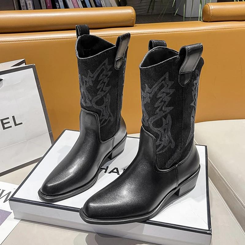 Высококачественные ботильоны на блочном каблуке до середины икры, женские винтажные ковбойские сапоги в стиле кантри для концертов и вестерн, обувь, большой размер 42 42
Высококачественные ботильоны на блочном каблуке до середины икры, женские винтажные ковбойские сапоги в стиле кантри для концертов и вестерн, обувь, большой размер 42 42