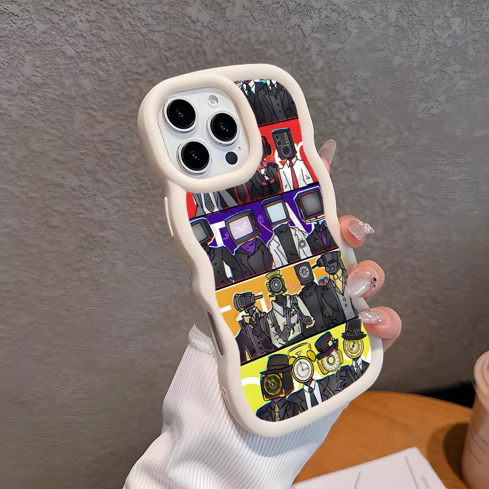 Skibidi Toilet TV Camera Man Phone Case for iPhone 17 16 15 14 13 12 11 Air Pro Max Plus White Soft TPU Wavy Edge Cover iPhone 13 Pro
Skibidi Toilet TV Camera Man Phone Case for iPhone 17 16 15 14 13 12 11 Air Pro Max Plus White Soft TPU Wavy Edge Cover iPhone 13 Pro