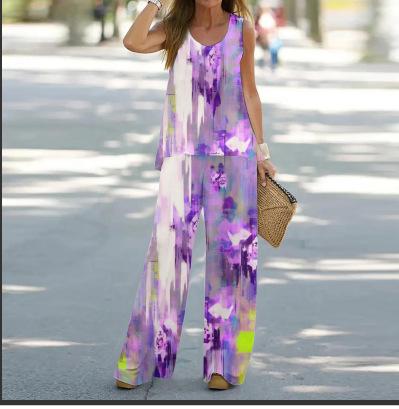 3D digital printing trend spring and summer new women s casual sleeveless vest trousers set 5XL
3D digital printing trend spring and summer new women s casual sleeveless vest trousers set 5XL