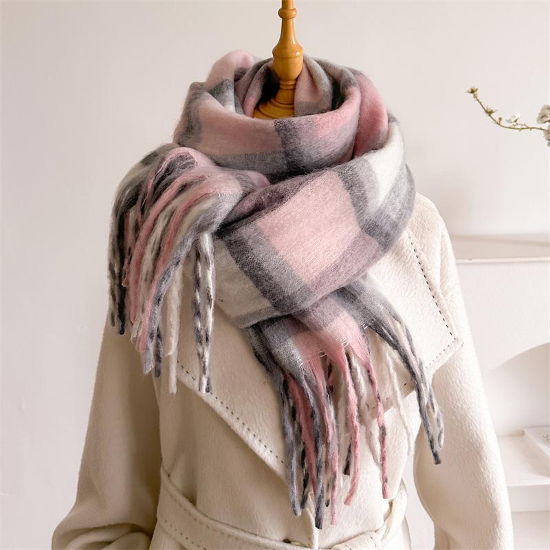 Korean style Imitation Cashmere Color Blocked Gradient Plaid Winter Thick Warm Shawl Wrap Tassel Blanket Scarf Women Pashmina
Korean style Imitation Cashmere Color Blocked Gradient Plaid Winter Thick Warm Shawl Wrap Tassel Blanket Scarf Women Pashmina