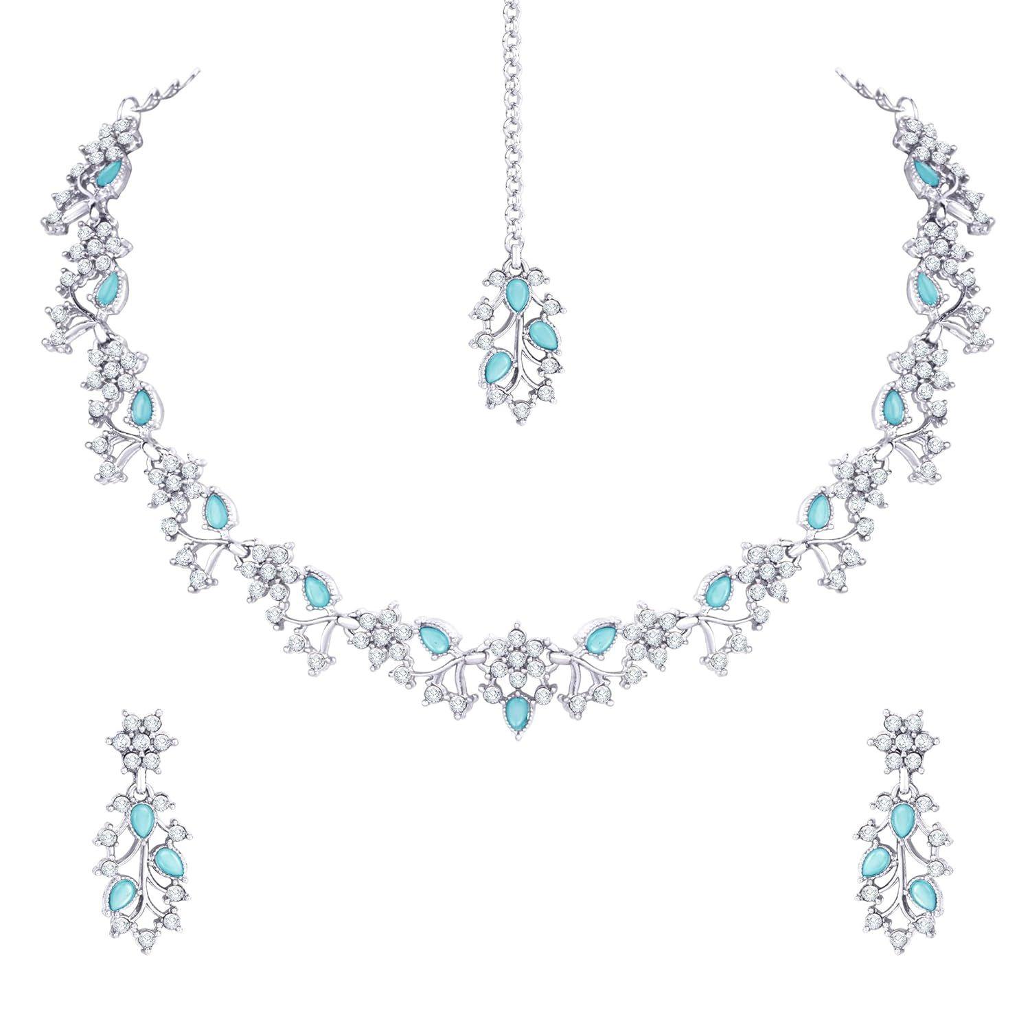 American Diamond AD with Colorful Crystal Necklace Jewellery Set for Women/Girls | Perfect for Weddings, Parties & Festive Occasions
American Diamond AD with Colorful Crystal Necklace Jewellery Set for Women/Girls | Perfect for Weddings, Parties & Festive Occasions