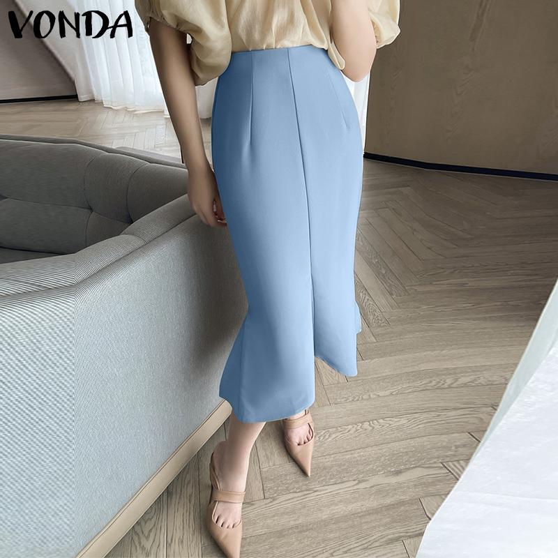 VONDA Женская летняя прямая однотонная юбка средней длины с высокой талией и рыбьим хвостом
VONDA Женская летняя прямая однотонная юбка средней длины с высокой талией и рыбьим хвостом