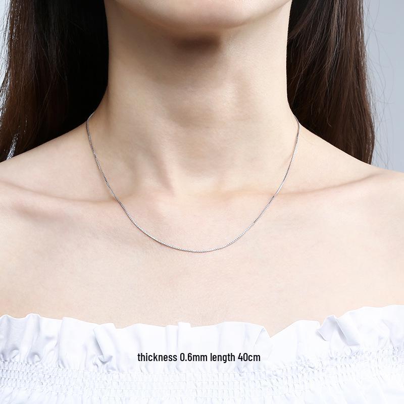 925 Sterling Silver Box Chain Necklace for Women - Gold & Rose Gold Plated, Simple Clavicle Design, No Pendant 925 Silver
925 Sterling Silver Box Chain Necklace for Women - Gold & Rose Gold Plated, Simple Clavicle Design, No Pendant 925 Silver