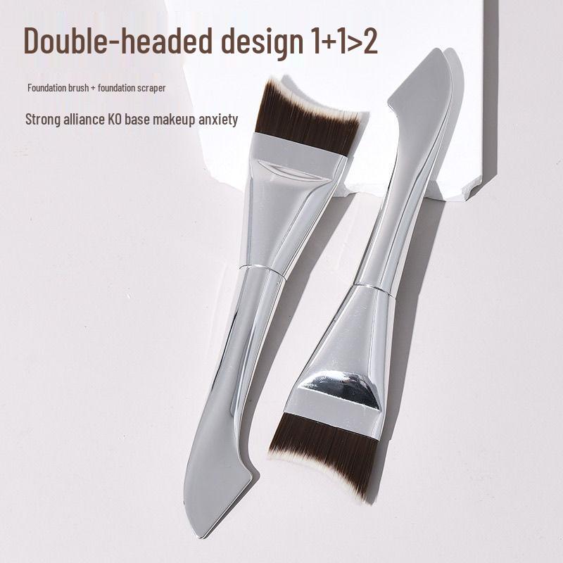 Double-Ended Curved Mermaid Foundation Brush with Ultra-Thin Head and Scraper - No Powder Absorption, Streak-Free.
Double-Ended Curved Mermaid Foundation Brush with Ultra-Thin Head and Scraper - No Powder Absorption, Streak-Free.