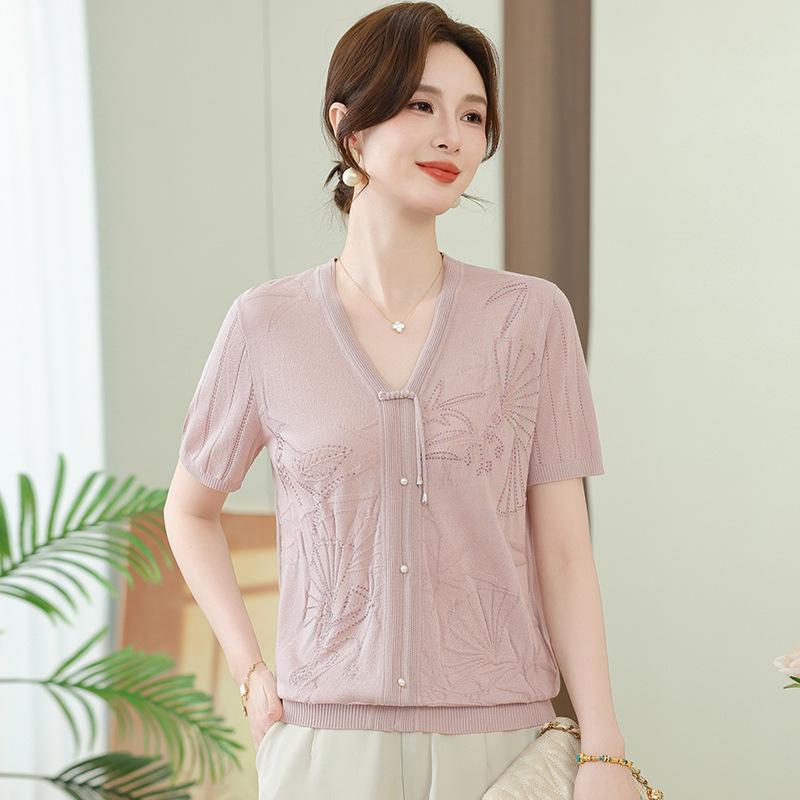 Mother s Day Summer Chinese Style Ice Silk T-shirt for Middle-aged and Elderly Women - Short Sleeve, Stylish and Fashionable. 2XL (110-120 jin) розовый
Mother s Day Summer Chinese Style Ice Silk T-shirt for Middle-aged and Elderly Women - Short Sleeve, Stylish and Fashionable. 2XL (110-120 jin) розовый