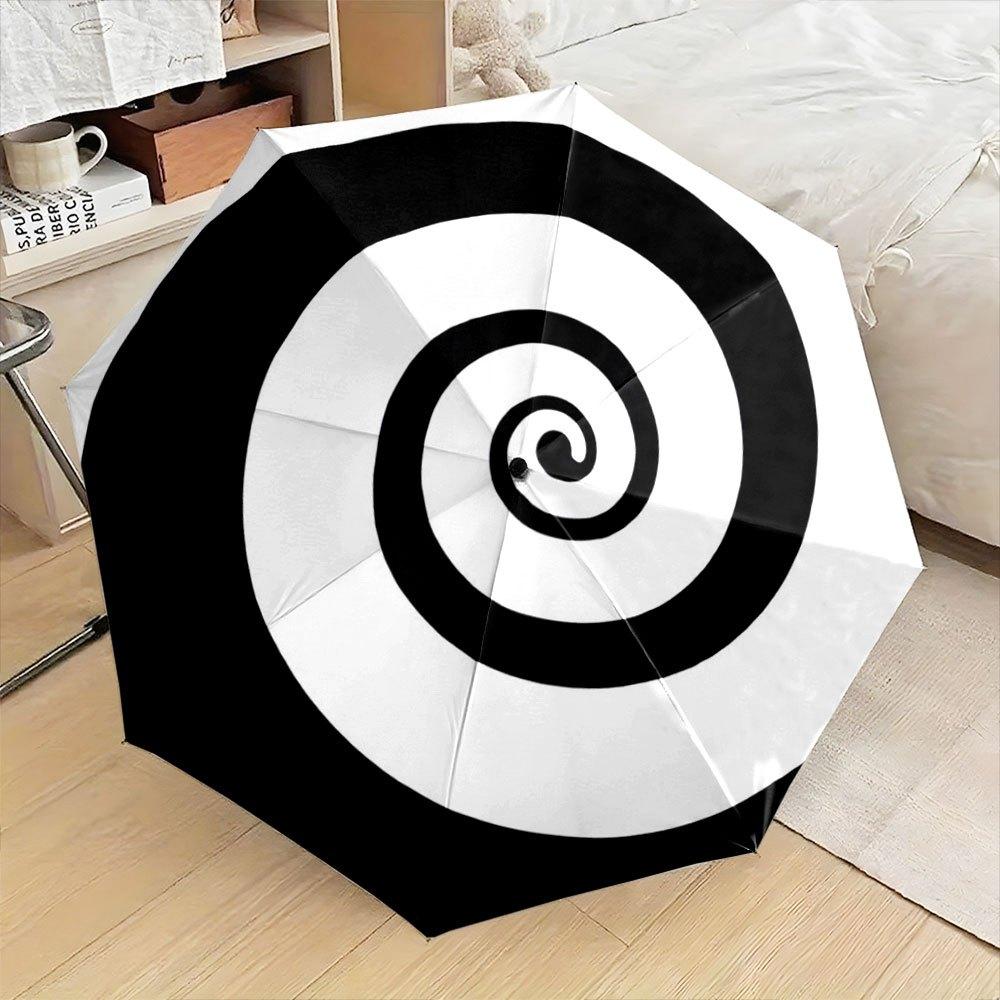 Automatic Folding Umbrella with Black Spiral Design on White Background - Portable Collapsible 8-Rib Durable Canopy, Compact T (as the picture,Iron&8K)
Automatic Folding Umbrella with Black Spiral Design on White Background - Portable Collapsible 8-Rib Durable Canopy, Compact T (as the picture,Iron&8K)