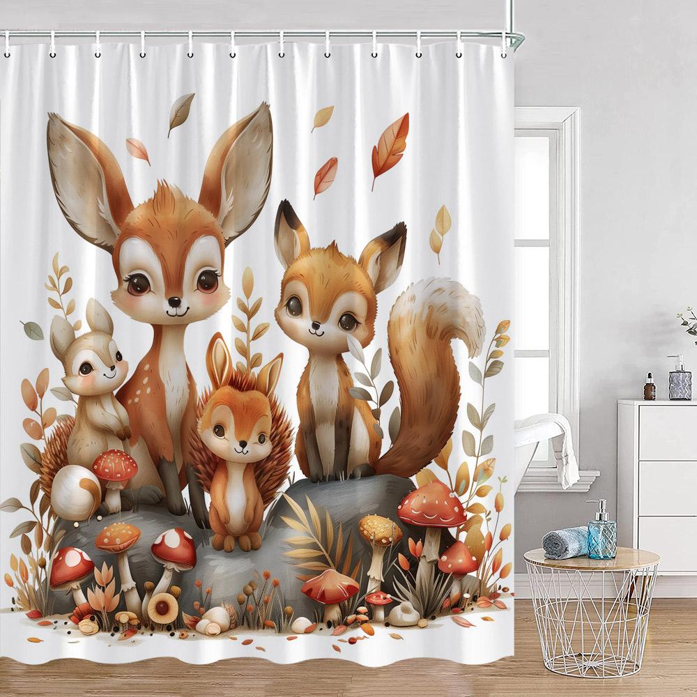Cartoon Animals Kids Shower Curtains Cute Rabbits Deer Cats Dogs Bathroom Decor Children Polyester Bath Curtain With Hooks W60H190(CM)-1 Pcs
Cartoon Animals Kids Shower Curtains Cute Rabbits Deer Cats Dogs Bathroom Decor Children Polyester Bath Curtain With Hooks W60H190(CM)-1 Pcs