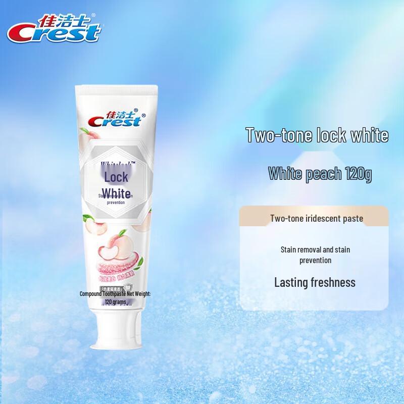 Crest Lock White Supreme Fresh Peach Scent Toothpaste
Crest Lock White Supreme Fresh Peach Scent Toothpaste