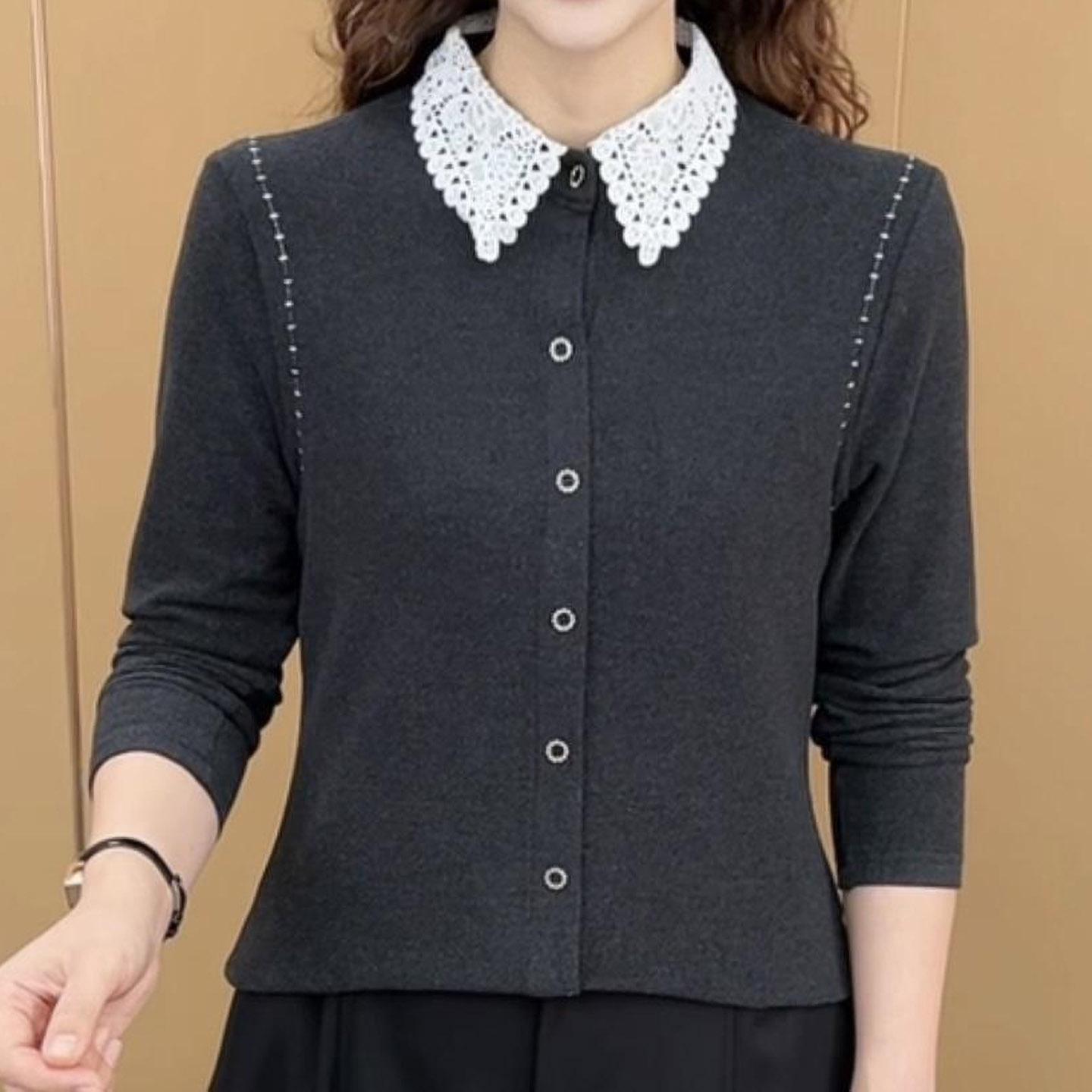 Autumn/Winter Women s Double-Sided Velvet Lapel Lace Patchwork Shirt - Stylish & Warm Casual Layer for Moms 3XL (60-65 kg) темно-серого
Autumn/Winter Women s Double-Sided Velvet Lapel Lace Patchwork Shirt - Stylish & Warm Casual Layer for Moms 3XL (60-65 kg) темно-серого