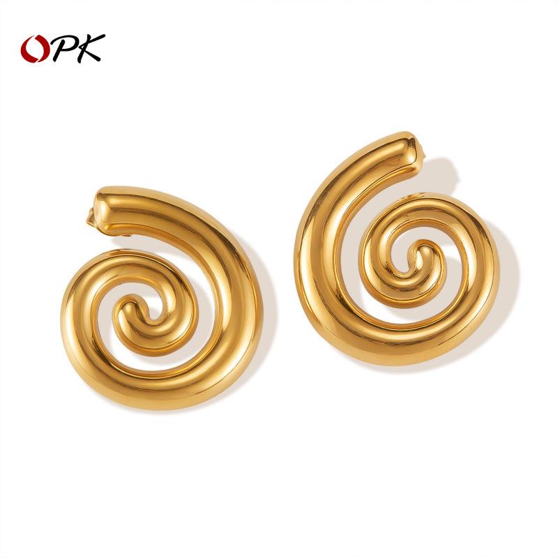 Stainless Steel Gold Spiral Textured Geometric Earrings for Women - European & American Fashion
Stainless Steel Gold Spiral Textured Geometric Earrings for Women - European & American Fashion