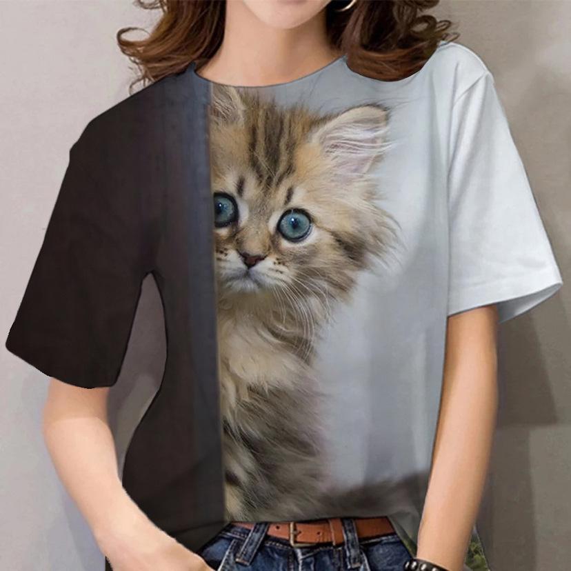 Summer Round Neck 3D Cat Pattern Printed Top Fashionable Casual Short Sleeved Women s T-shirts 6XL
Summer Round Neck 3D Cat Pattern Printed Top Fashionable Casual Short Sleeved Women s T-shirts 6XL