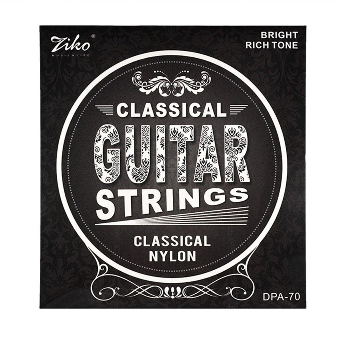 ZIKO DPA-70 Classical Nylon String Set - 6 Strings with Silver-Plated Winding, Bright Tone,Standard Tension for Classical Guitar
ZIKO DPA-70 Classical Nylon String Set - 6 Strings with Silver-Plated Winding, Bright Tone,Standard Tension for Classical Guitar