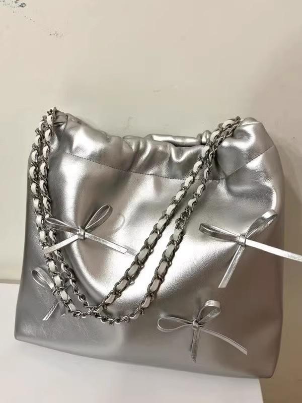 Серебряная сумка через плечо с бабочкой, женская летняя новая модная студенческая сумка, универсальная ручная дорожная сумка серебряный
