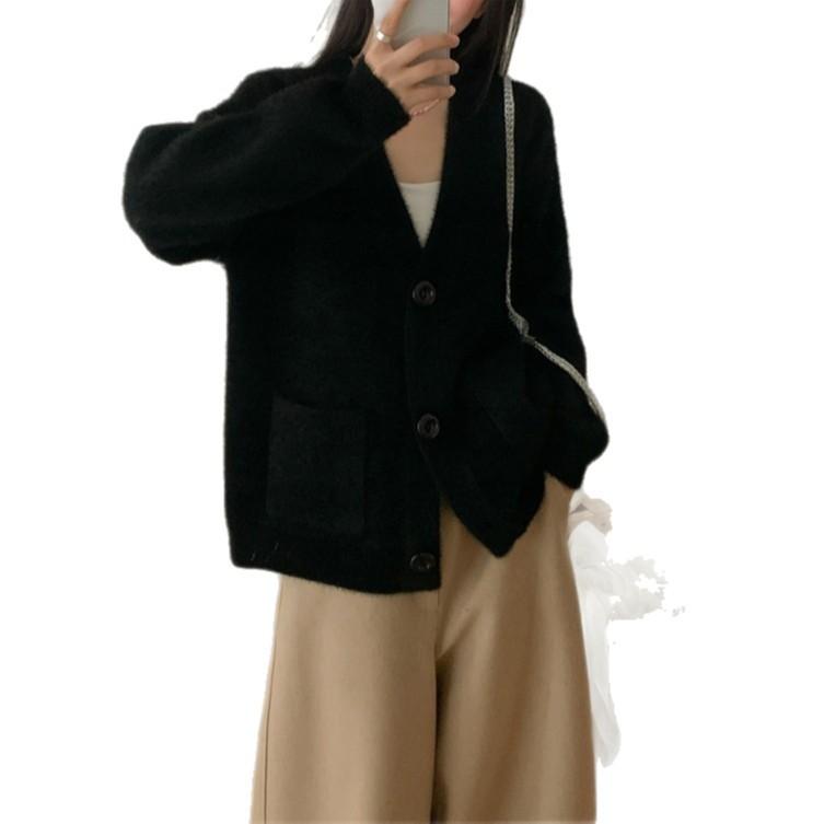 Новый осенний пушистый вязаный свитер кардиган куртка для женщин, маленький утолщенный теплый топ с длинным рукавом для женщин average size чёрный
Новый осенний пушистый вязаный свитер кардиган куртка для женщин, маленький утолщенный теплый топ с длинным рукавом для женщин average size чёрный